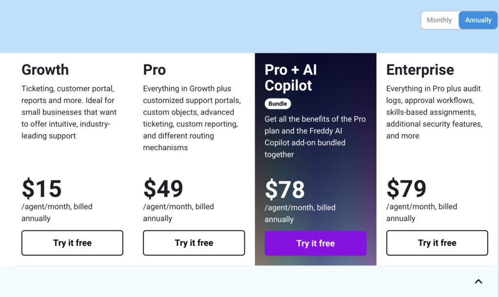 freshworks pricing