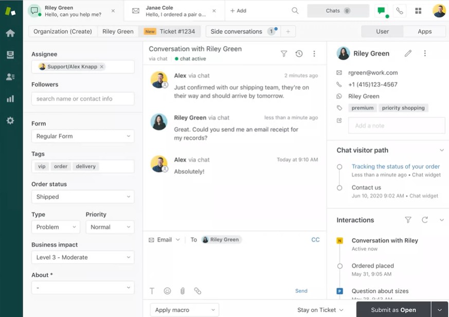 Zendesk example